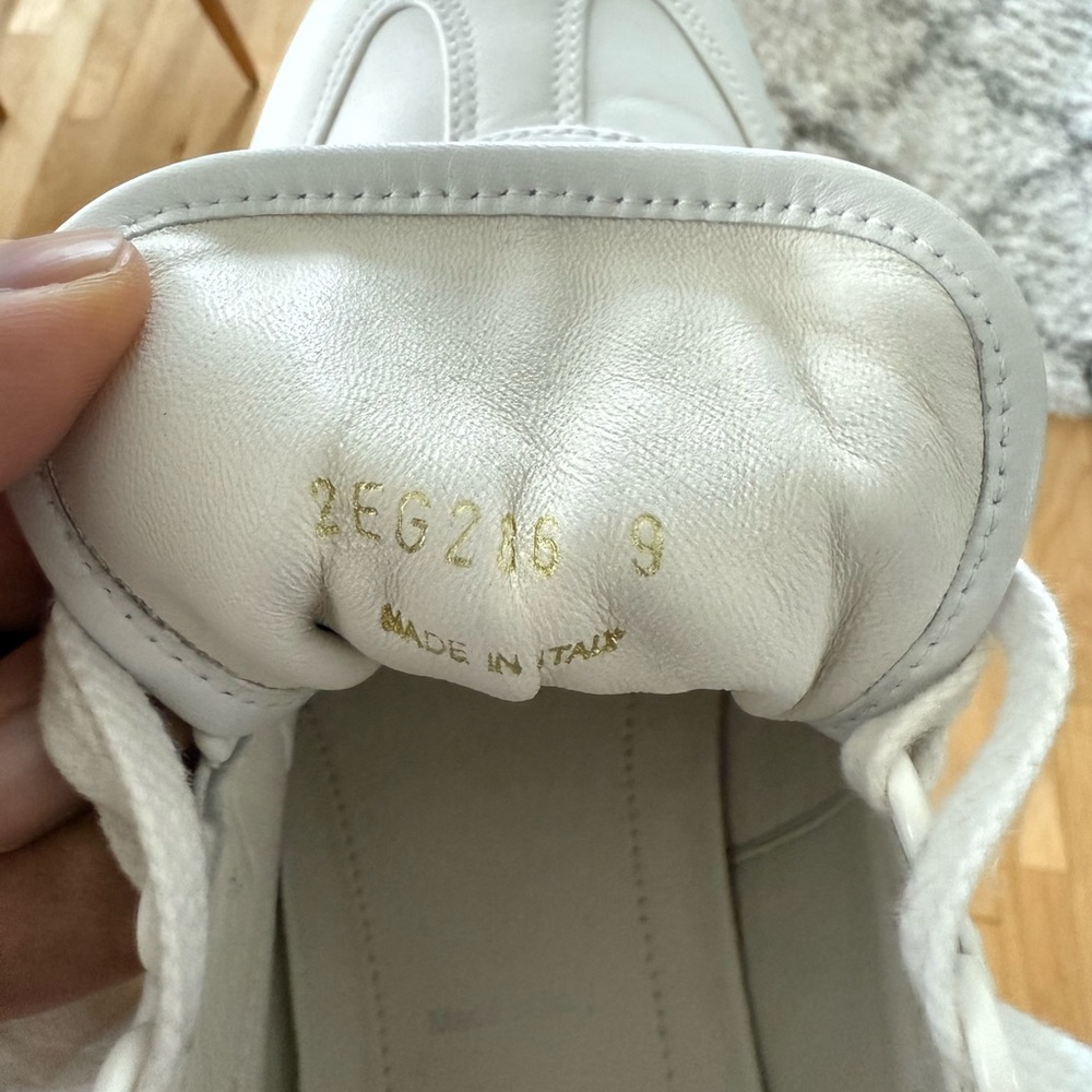 Prada White Leather Men's Low-Top Sneakers with Black Logo Detail - Picture 10 of 10